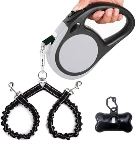 Dual Retractable Dog Leash for 2 Large Dogs by Unknown