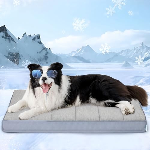 Cooling Dog Bed for Large Dogs, QMAX>0.5 Waterproof Pet Beds by ZAKAPAWS
