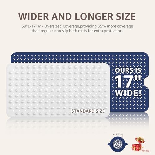 OTHWAY Bath Mat for Tub Non Slip: 39" X 17" Long Bathtub Mat - Image 5