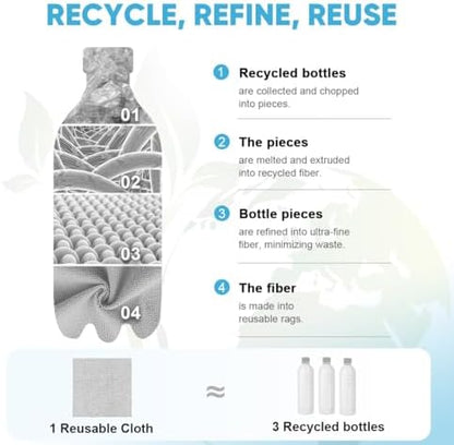 AIDEA Microfiber Cleaning Cloth Roll-55 Sheets, Microfiber Towels 11×9" - Image 4