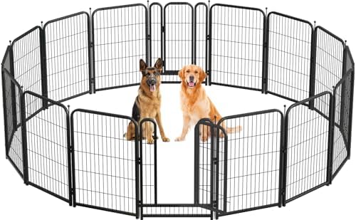 Metal Dog Playpen 40in H 16 Panels Heavy Duty Dog Fence by Petorldog
