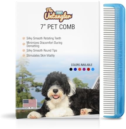 Pet comb with silky smooth rotating teeth by TheUntangler