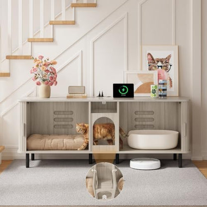 ONBRILL 65 Inches Cat Litter Box Enclosure - Image 4
