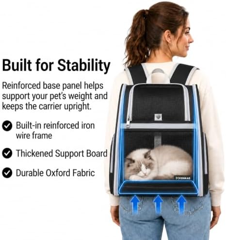 Cat Backpack Carrier for Small Dogs and Medium cat Puppy Kitten Bunny Pet - Image 3