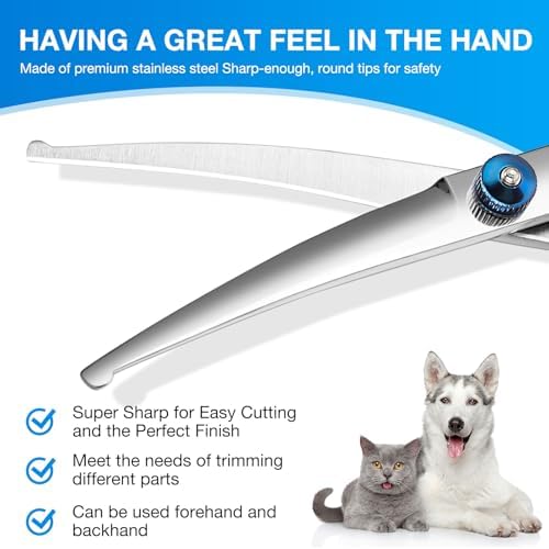 Dog Grooming Scissors Curved Shears Set Rounded Trimming Scissors - Image 6