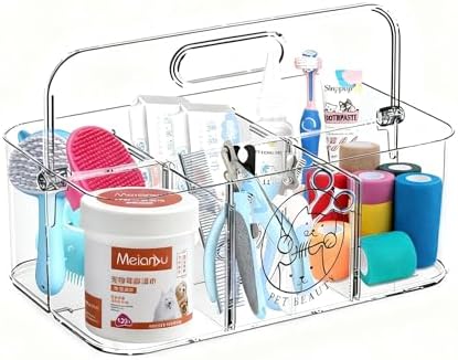 Clear Dog Storage Organizer, Pet Grooming Supplies Organizer by Brabtod