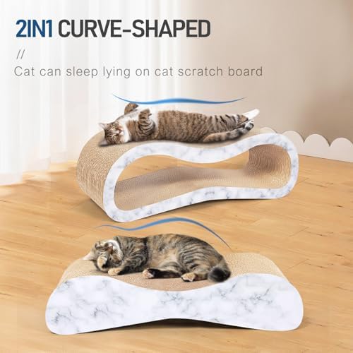 FluffyDream 2 in 1 Cat Scratcher Cardboard Lounge Bed, Cat Scratching Post - Image 4