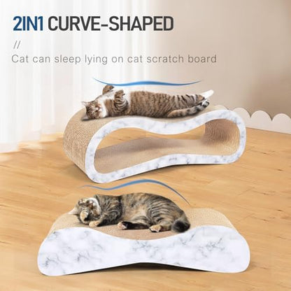 FluffyDream 2 in 1 Cat Scratcher Cardboard Lounge Bed, Cat Scratching Post - Image 4