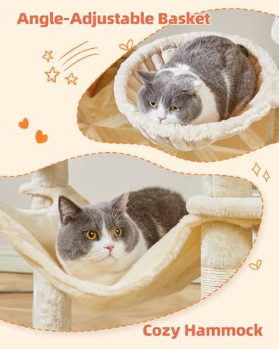 Taoqimiao Cat Tree, 67 in Tall Cat Tower - Image 5