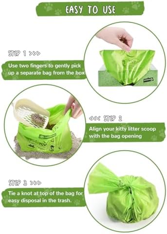 Cat Litter Bags for Poop Biodegradable Cat Waste Disposal Bag Leakproof Durable - Image 4