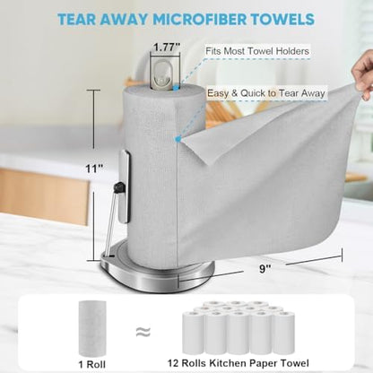 AIDEA Microfiber Cleaning Cloth Roll-55 Sheets, Microfiber Towels 11×9" - Image 2