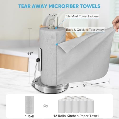 AIDEA Microfiber Cleaning Cloth 165 Sheets 3 Roll, Cleaning Rags 11×9" - Image 2