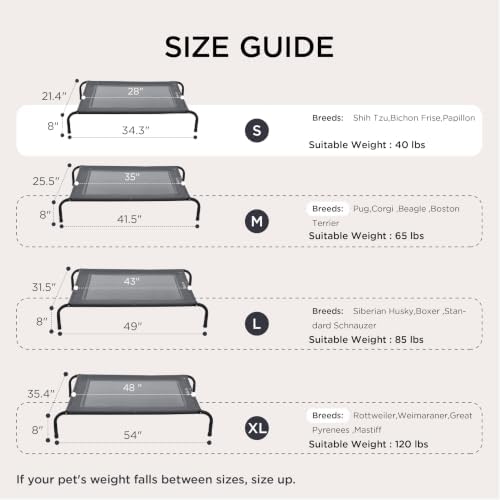 Bedsure Outdoor Elevated Cooling Small Dog Bed, 34in Grey - Image 5