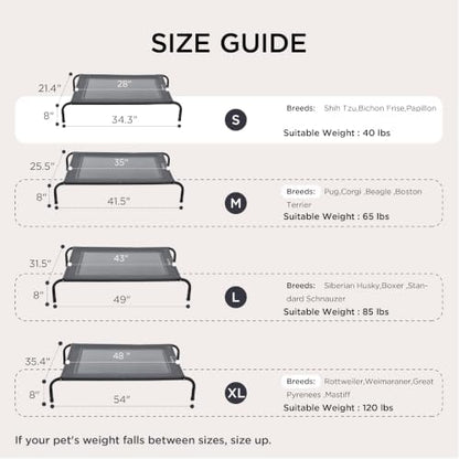 Bedsure Outdoor Elevated Cooling Small Dog Bed, 34in Grey - Image 5