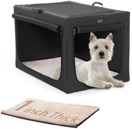 PETSFIT Portable Dog Crate for Small Dogs, – 24" Soft Dog Travel Crates by Petsfit