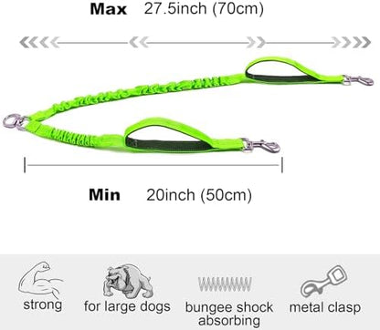 Dual Dog Leash Coupler for 2 Large Dogs Double Control Padded Handle - Image 2