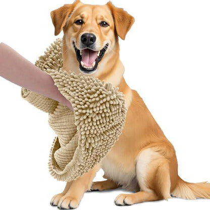 OLANLY Chenille Dog Bath Towel 31x13, Ultra Absorbent Quick Dry Pet Towel by OLANLY