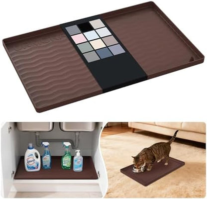 URMONA Waterproof Silicone Under Sink Mat, 19 x 12 in, Flexible Shelf Liner by URMONA