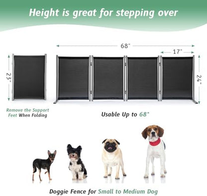 RANTILA 4 Panel Indoor Foldable Dog Fence Freestanding Dog Gate - Image 2