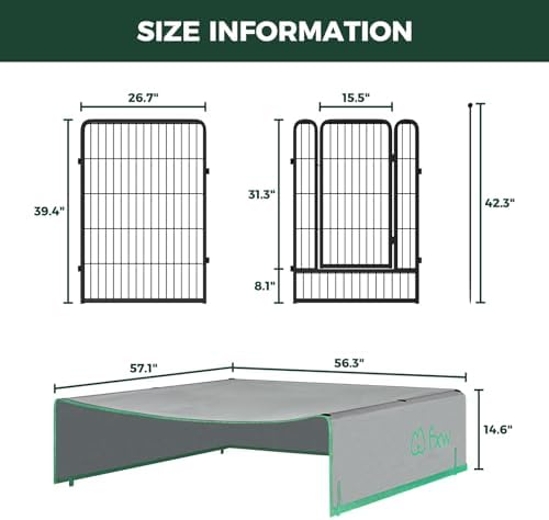FXW Rollick Dog Playpen with Sun Shade, 16 Panels - Image 2