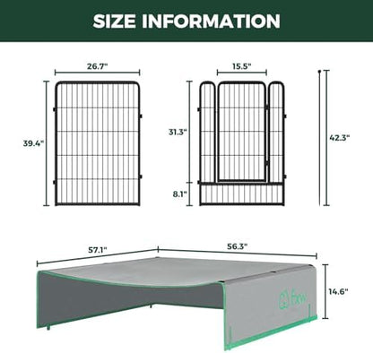 FXW Rollick Dog Playpen with Sun Shade, 16 Panels - Image 2