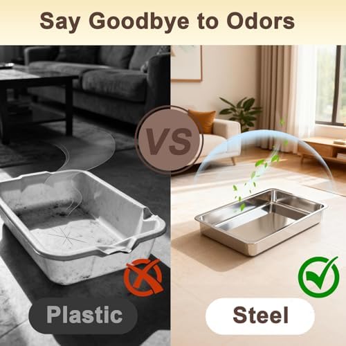 Low Entry Stainless Steel Cat Litter Box - Image 3