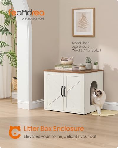 Feandrea Cat Litter Box Enclosure, Indoor Pet House End Table - Image 2