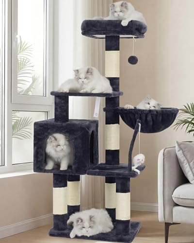 Heybly Cat Tree with Toy, 43.3 inch Cat Tower by HEYBLY