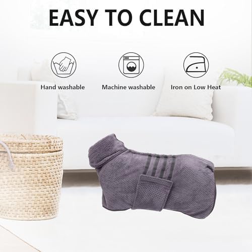 Geyecete Pineapple Grid Fast Drying Super Absorbent Dog Cat Bath Robe Towel - Image 3
