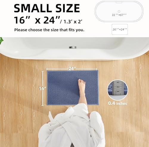 TYUU Bathroom Rugs Non Slip Washable, Super Absorbent Thin Bath Mat Small Quick - Image 2