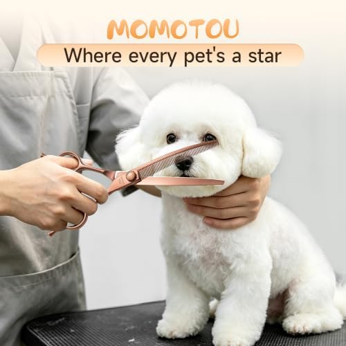 7'' Curved Thinning Dog Grooming Scisscors Matte Bronze - Image 6