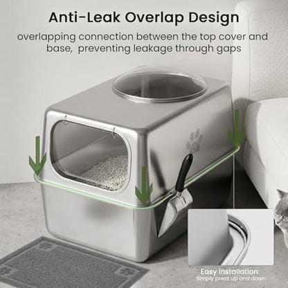 Enclosed Stainless Steel Litter Box - Image 4