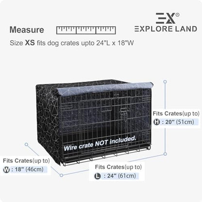 Explore Land Pattern Dog Crate Cover, 24 Inches - Image 2
