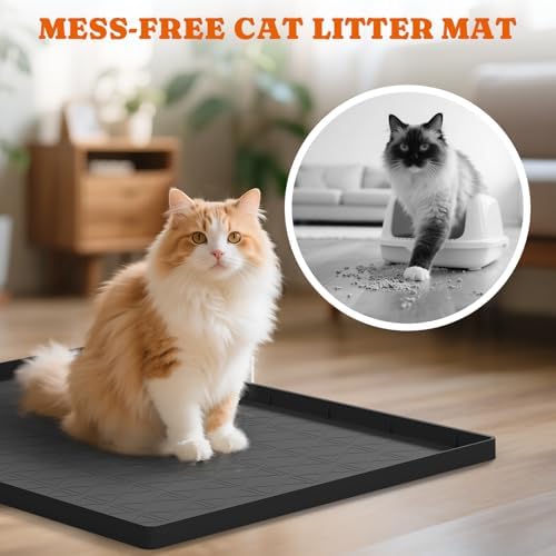 Pawtners Silicone Cat Litter Mat 34 x 22 in, 2 Pack - Image 2