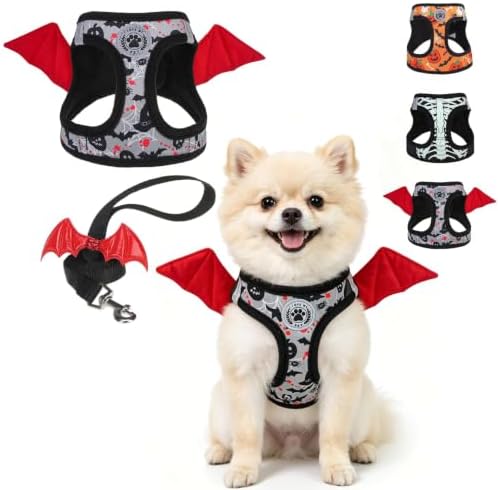 BEAUTYZOO Halloween Dog Harness Medium Sized and Leash Set, No Pull Pet Vest by BEAUTYZOO