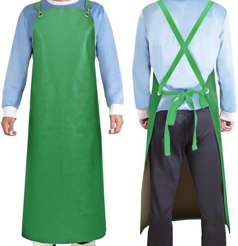 SHEOMERN Waterproof Rubber Apron, Lab Work, Dog Grooming Green by Sheomern