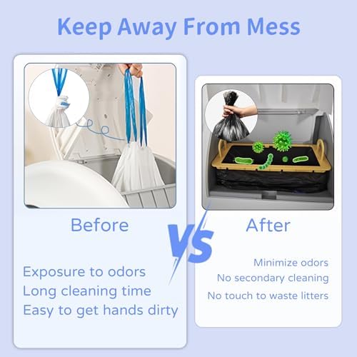60 Count Drawstring Cat Litter Bags Compatible - Image 5