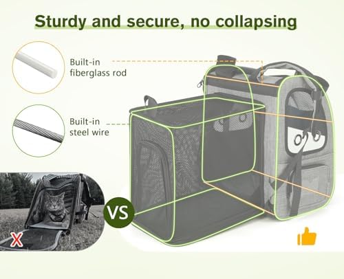pecute Cat Backpack Expandable, Cat Carrier Backpack - Image 4