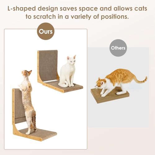 EHEYCIGA 2-Pack Cat Scratcher, 25.6 Vertical Indoor Cardboard Scratch Pad - Image 4