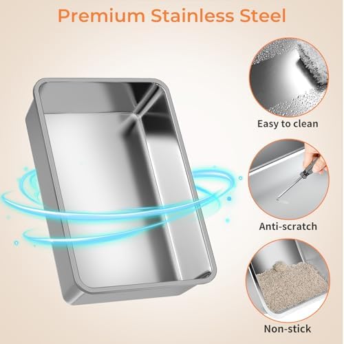 URPOWER XL Stainless Steel Cat Litter Box - Image 7