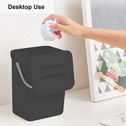 LALASTAR Mini Countertop Trash Can, Compact Waste Basket Garbage Can, Small - Image 3