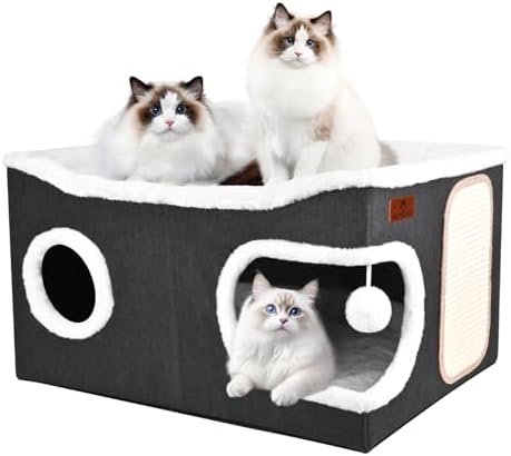 Extra Large Cat Beds for Indoor Cats, Covered Cat Cave Beds & Furniture by Unknown
