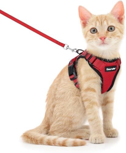 Dooradar Cat Harness and Leash Set, Adjustable and Escape Proof by Dooradar