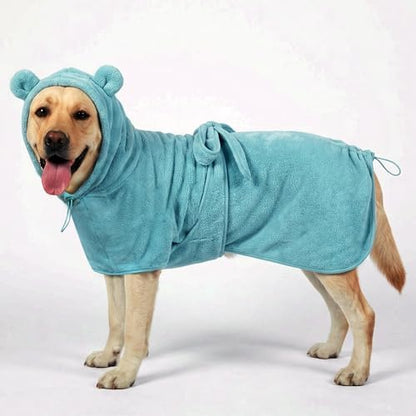 Medium to Large Size Dog Bathrobe, Quick Drying Super Absorbent, Warm Dog Towels by KOOGAL