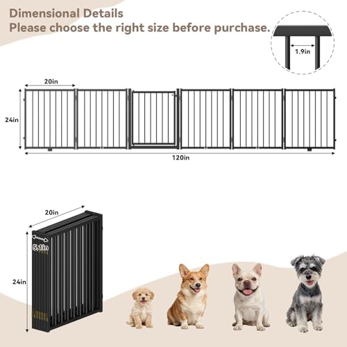 SNUOWU Full Metal Freestanding Dog Gate - Image 3