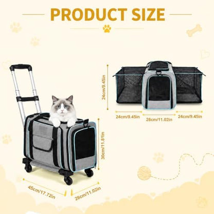 Foldable Rolling Pet Carrier Airline Approved - Image 2