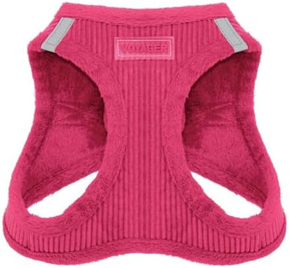 Voyager Step-in Plush Dog Vest Harness -Fuchsia Corduroy by BestPetSuppliesLLC