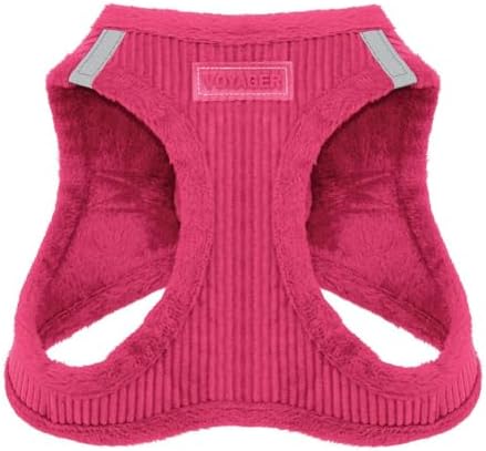 Voyager Step-in Plush Dog Vest Harness -Fuchsia Corduroy by BestPetSuppliesLLC