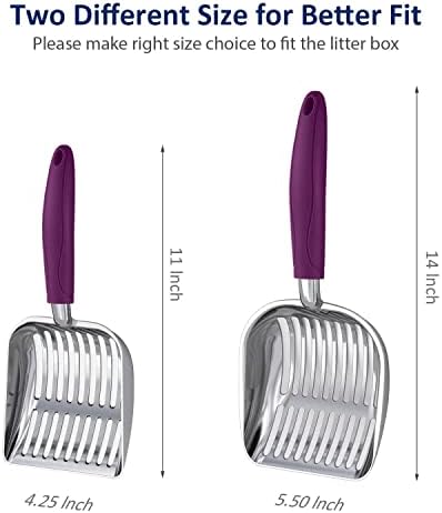WePet Cat Litter Scoop, Aluminum Alloy Sifter, Kitty Metal Scooper, Deep Shovel - Image 2
