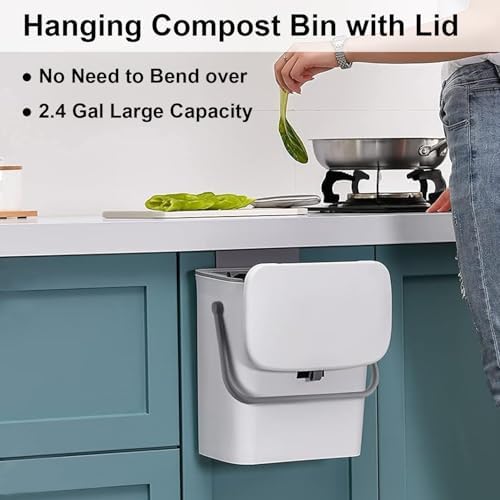 LALASTAR Small Trash Can with Lid, Kitchen Compost Bin - Image 2